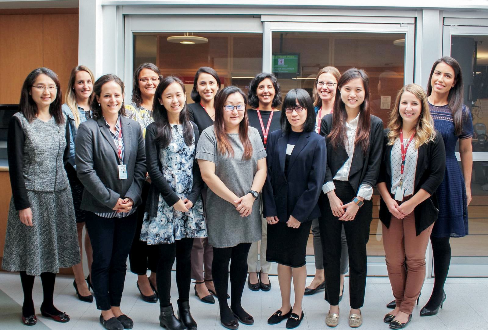 UOHI and NUHCS Women's Heart Heath teams together with Dr. Thais Coutinho, Chair, UOHI's WHHP (far right, back row).